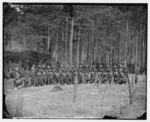 Petersburg, Va. Company F, 114th Pennsylvania Infantry (Zouaves) with fixed bayonets