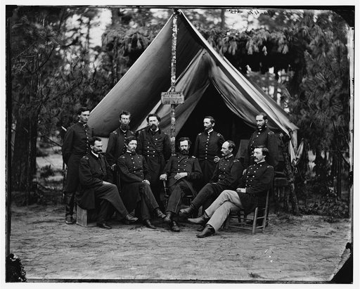 Petersburg, Va. Surgeons of 3d Division before hospital tent