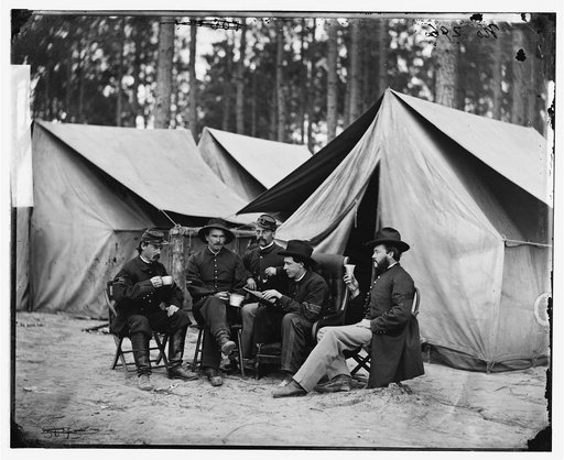 Petersburg, Va. Hospital stewards of 2d Division, 9th Corps, in front of tents