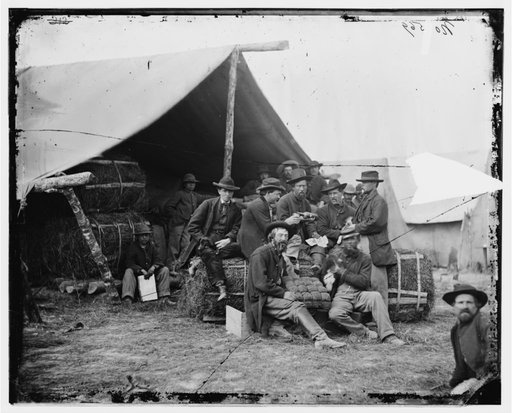 Petersburg, Va. Group of the quartermaster department, 1st Division, 9th Corps, at leisure