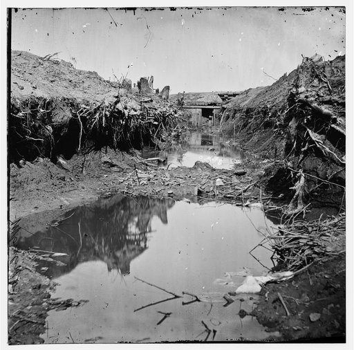 Petersburg, Va. Water-filled ditch on west side of Fort Sedgwick