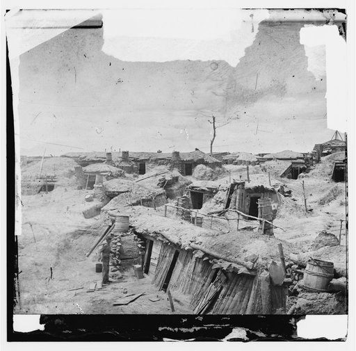 Petersburg, Va. Interior of Fort Sedgwick, with bomb-proof quarters of garrison