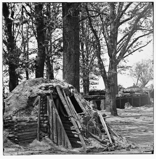 Petersburg, Va. Interior of Fort Steadman; bomb-proof in foreground