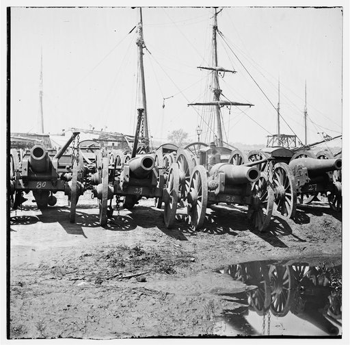Richmond, Va. Captured siege guns at Rocketts; different view