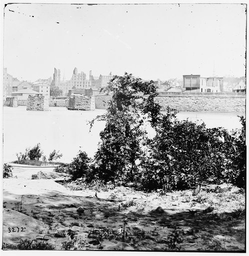 Richmond, Va. Ruins of Mayo's Bridge; the city beyond