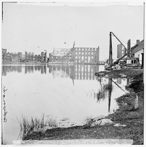 Richmond, Va. Ruined buildings on banks of the Canal Basin