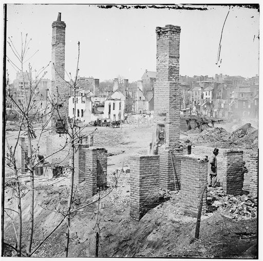 Richmond, Va. Chimneys standing in the burned district