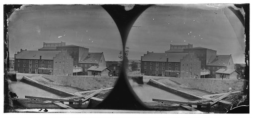 Richmond, Va. Haxall & Crenshaw's Flour Mill; Canal lock in foreground