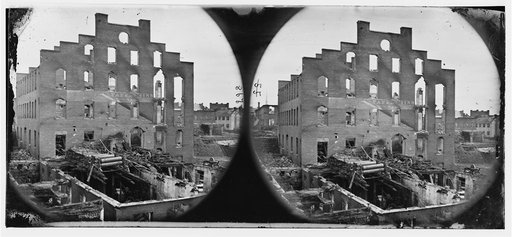 Richmond, Va. Ruins of paper mill; wrecked paper-making machinery in foreground