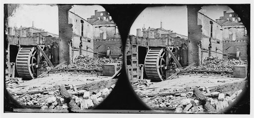 Richmond, Va. Ruins of paper mill with water-wheel