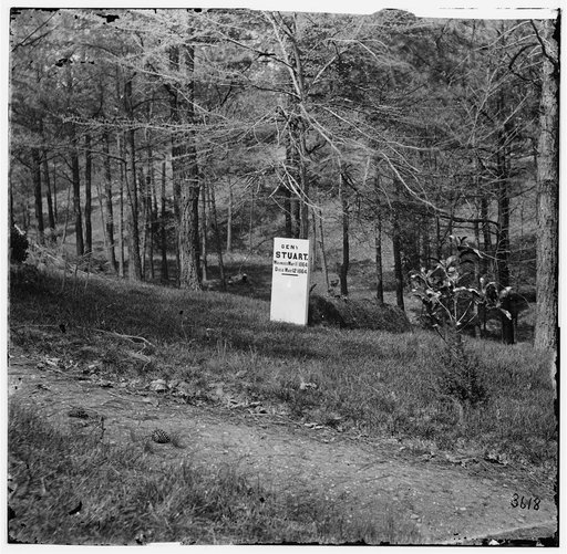 Richmond, Va. Grave of Gen. J.E.B. Stuart in Hollywood Cemetery, with temporary marker