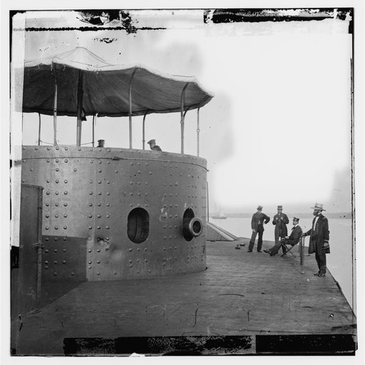 James River, Va. Deck and turret of U.S.S. Monitor seen from the bow (i.e. stern)