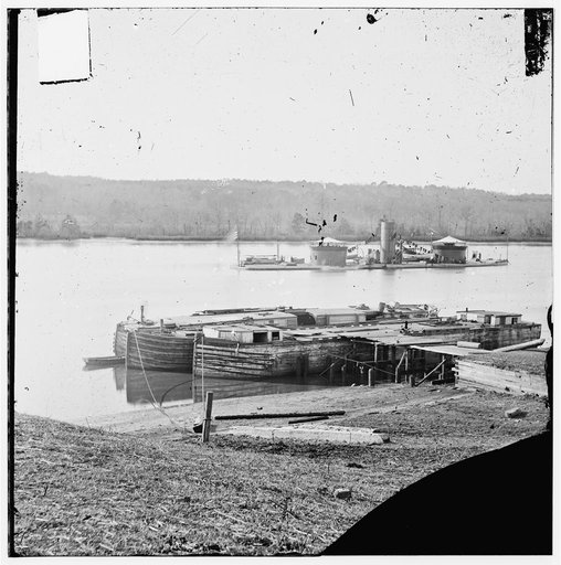 Aiken's Landing, Va. Double-turreted monitor U.S.S. Onondaga on the James