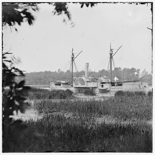 Deep Bottom, Va. U.S. gunboat Mendota (in service May 2, 1864) on the James
