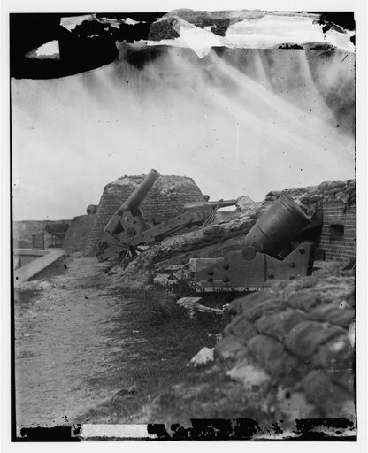 Fort Pulaski, Ga. Interior view of front parapet