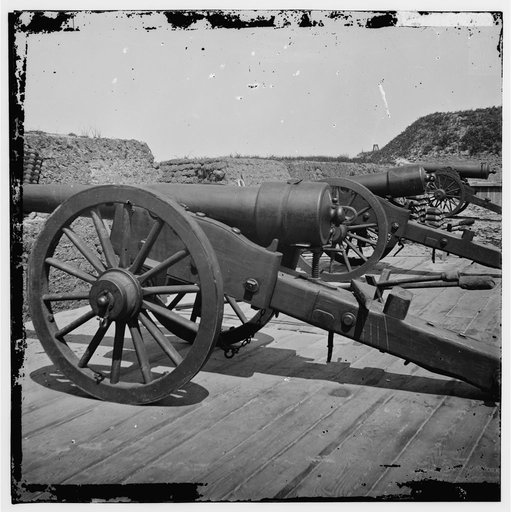 Morris Island, S.C. Battery of 100-pdr. Parrott guns inside Fort Putnam