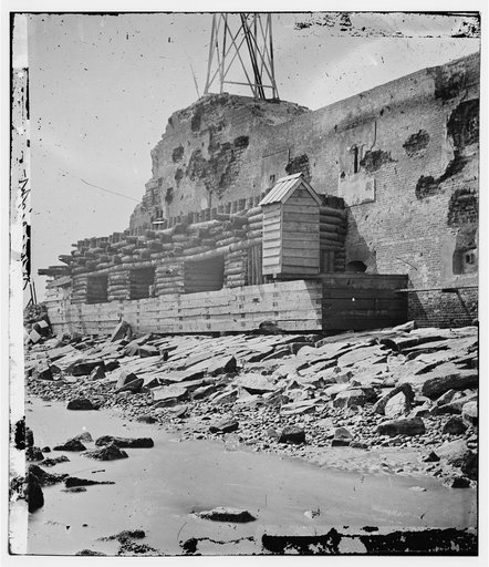 Charleston, S.C. Palmetto reinforcements on the channel side of Fort Sumter