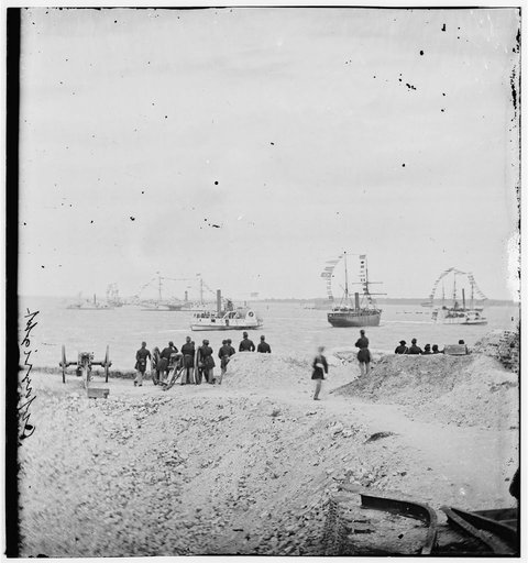 Charleston, S.C. Federal squadron dressed with flags; another view