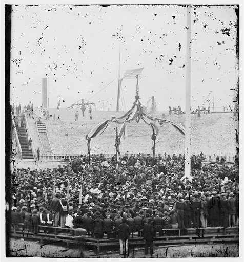 Charleston, S.C. Flag-raising ceremony, with Brevet Maj. Gen. Robert Anderson and Henry Ward Beecher present