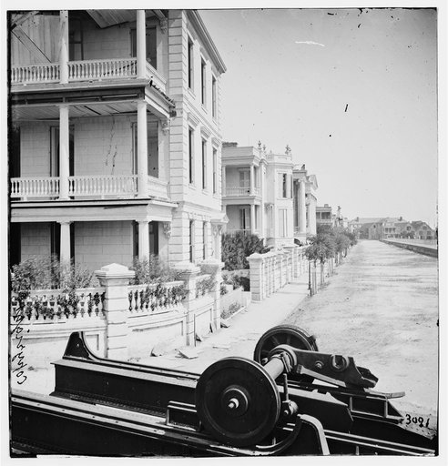 Charleston, S.C. East Battery; dismantled Blakely gun in foreground