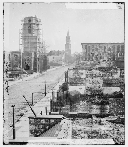 Charleston, S.C. View of Meeting Street, looking south toward the Circular Church, the Mills House, and St. Michael's Church