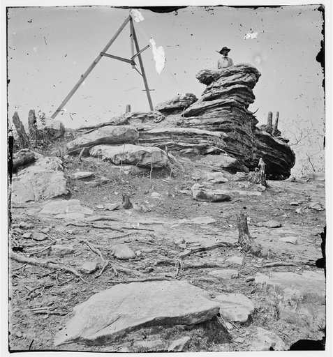 Chattanooga, Tenn., vicinity. Tripod signal erected by Capts. Dorr and Donn of U.S. Coast Survey at Pulpit Rock on Lookout Mountain