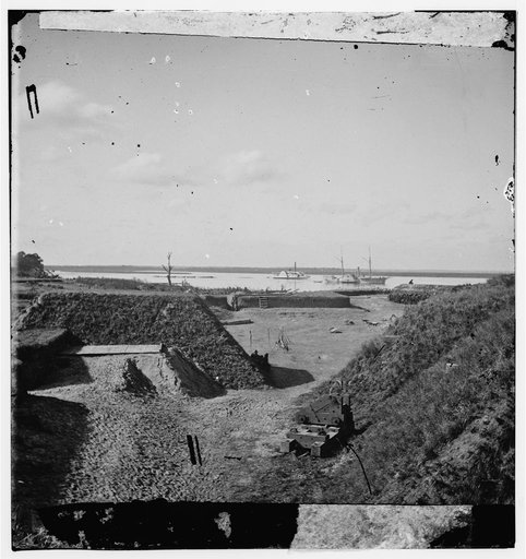 Savannah, Ga., vicinity. Interior view of Fort McAllister, 14 miles south of the city; the Ogeechee River beyond