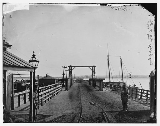 Washington, D.C. The Long Bridge over the Potomac seen from the city