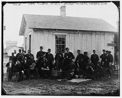 District of Columbia. White officers of 4th U.S. Colored Infantry at leisure, Fort Slocum