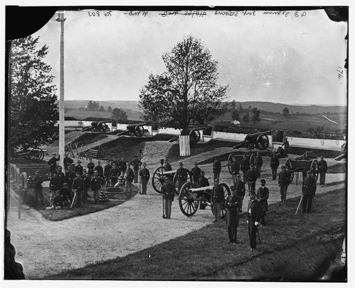 District of Columbia. Officers and men of Company F, 3d Massachusetts Heavy Artillery, in Fort Stevens