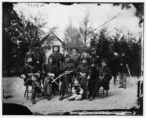 District of Columbia. Gen. William Gamble and staff at Camp Stoneman, the cavalry depot at Giesborough Point