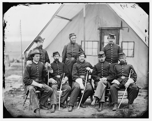 District of Columbia. Maj. H.W. Sawyer and staff at Camp Stoneman