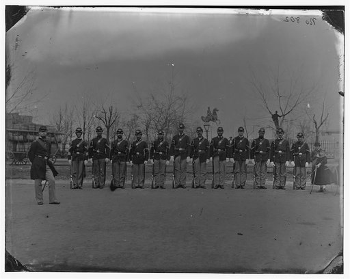 Washington, D.C. Noncommissioned officers of Company H, 9th Veteran Reserve Corps, at Washington Circle