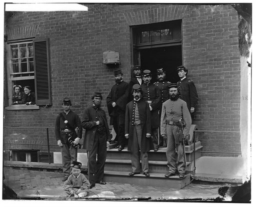 Washington, D.C. Officers at door of Seminary Hospital (formerly Georgetown Female Seminary), 30th St. at N, Georgetown