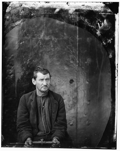 Washington Navy Yard, D.C. Edman Spangler, a "conspirator," manacled
