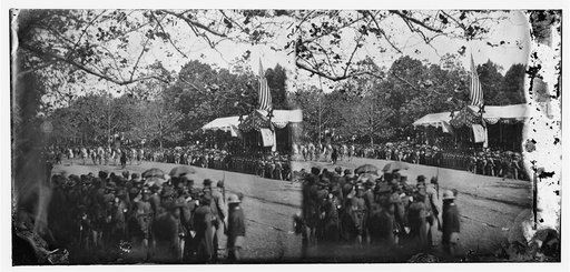 Washington, D.C. Cavalry unit passing Presidential reviewing stand