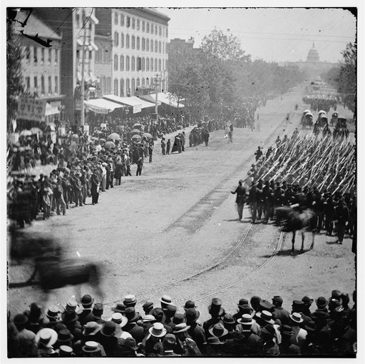 Washington, D.C. Units of 20th Army Corps, Army of Georgia, passing on Pennsylvania Avenue near the Treasury