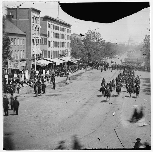 Washington, D.C. Artillery unit passing on Pennsylvania Avenue near the Treasury