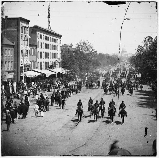 Washington, D.C. Another artillery unit passing on Pennsylvania Avenue near the Treasury