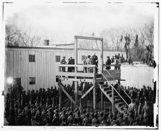 Washington, D.C. Reading the death warrant to Wirz on the scaffold