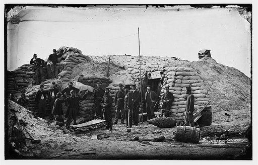 Morris Island, South Carolina. Headquarters of field officer of the trenches. Second parallel
