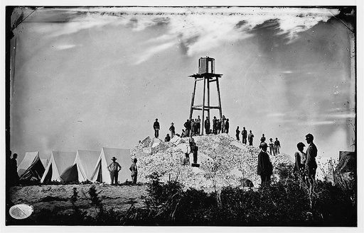 Morris Island (vicinity), South Carolina. Ruins of Charleston lighthouse