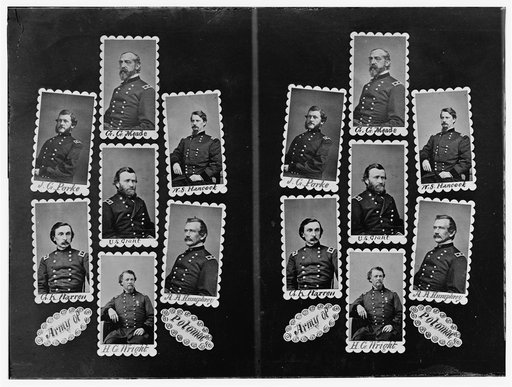 Army of Potomac: J.C. Parke, C.G. Meade, W.S. Hancock, G.K. Warren, U.S. Grant, A.A. Humphrey, and H.G. Wright