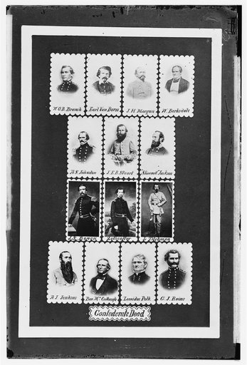 Confederate Dead: W.O.B. Branch, Earl Van Dorn, J.H. Morgan, W. Barksdale, A.S. Johnston, J.E.B. Stuart, "Stonewall" Jackson, J.S. Bowen, Zollicoffer, L. Tilghman, A.J. Jenkins, Ben McCullough, Leonidas Polk, and G.J. Rains