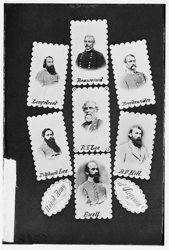 Rebel Army of Virginia: Longstreet, Beauregard, Breckenridge, Fitzhugh Lee, R.E. Lee, A.P. Hill, and Ewell