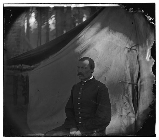 Petersburg, Virginia. Soldier seated before tent