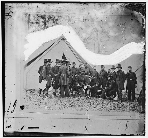 Warrenton, Virginia. Gen. Ambrose E. Burnside and staff