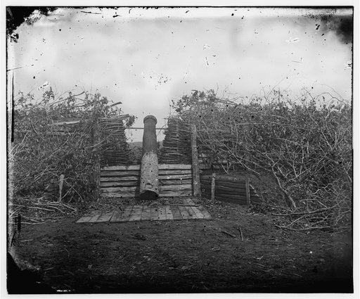 Centreville, Virginia. Confederate fort with Quaker gun