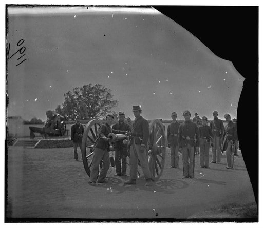 Washington, District of Columbia. Artillery group 3d Regiment Mass. H. Art. Fort Totten