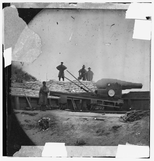 Fort Fisher, North Carolina. Interior view. English Armstrong gun